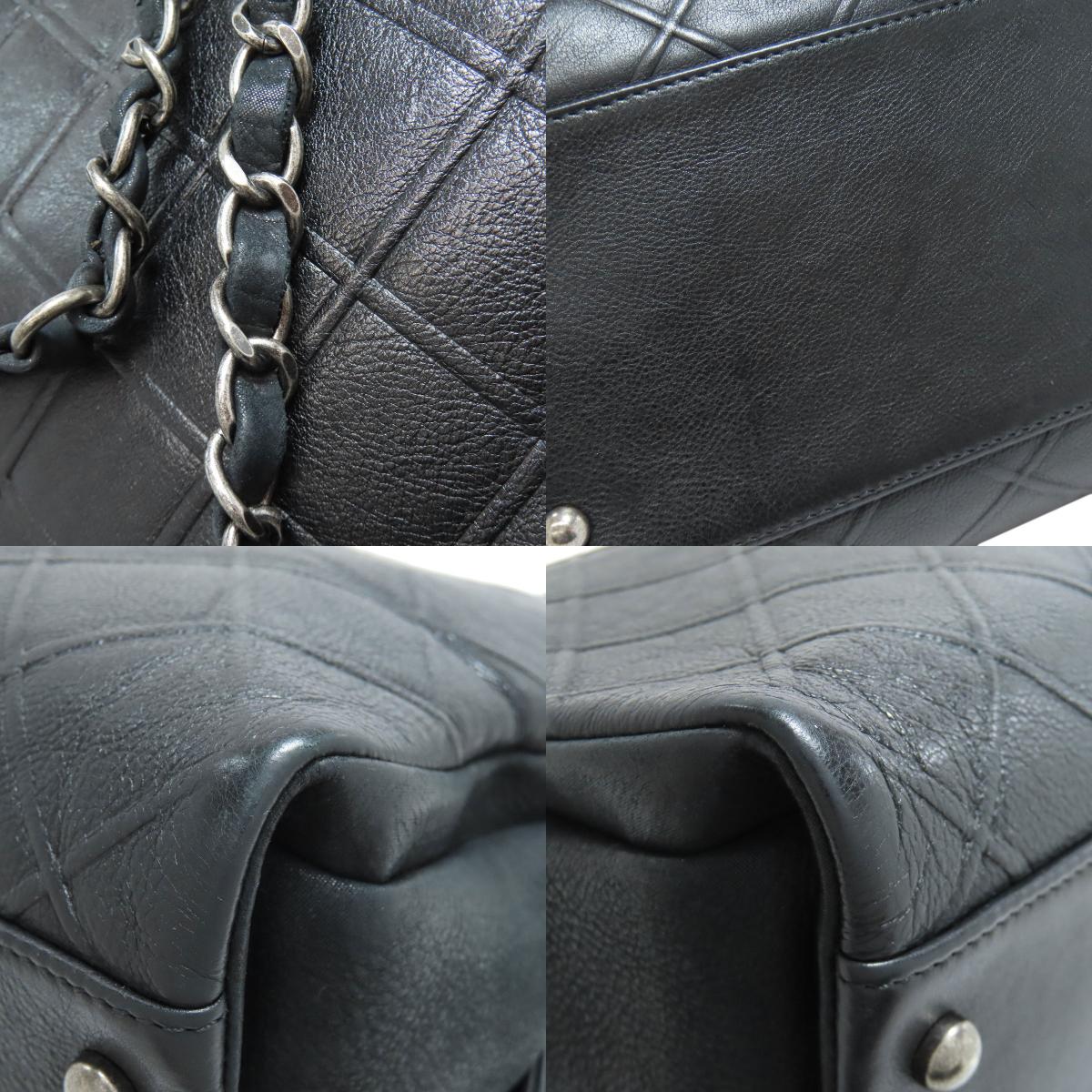 CHANEL ChainShoulder COCO Mark SilverHardware Handbag Calf Ladies [Used]