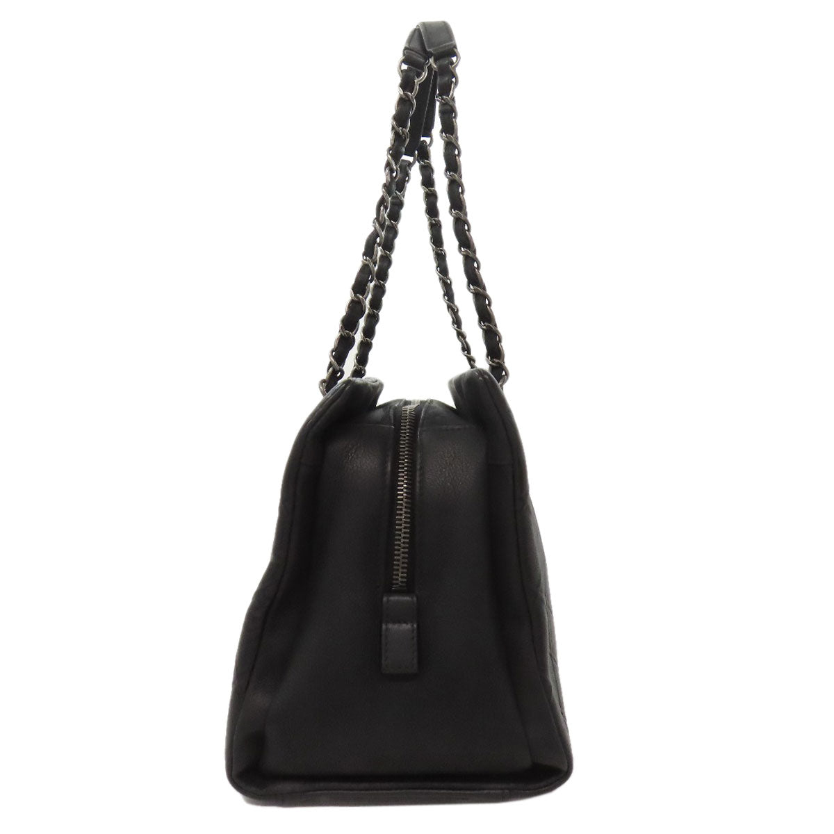 CHANEL ChainShoulder COCO Mark SilverHardware Handbag Calf Ladies [Used]