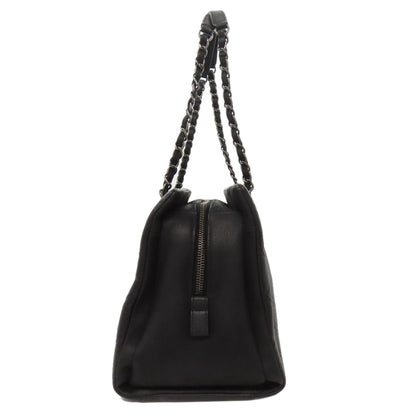 CHANEL ChainShoulder COCO Mark SilverHardware Handbag Calf Ladies [Used]