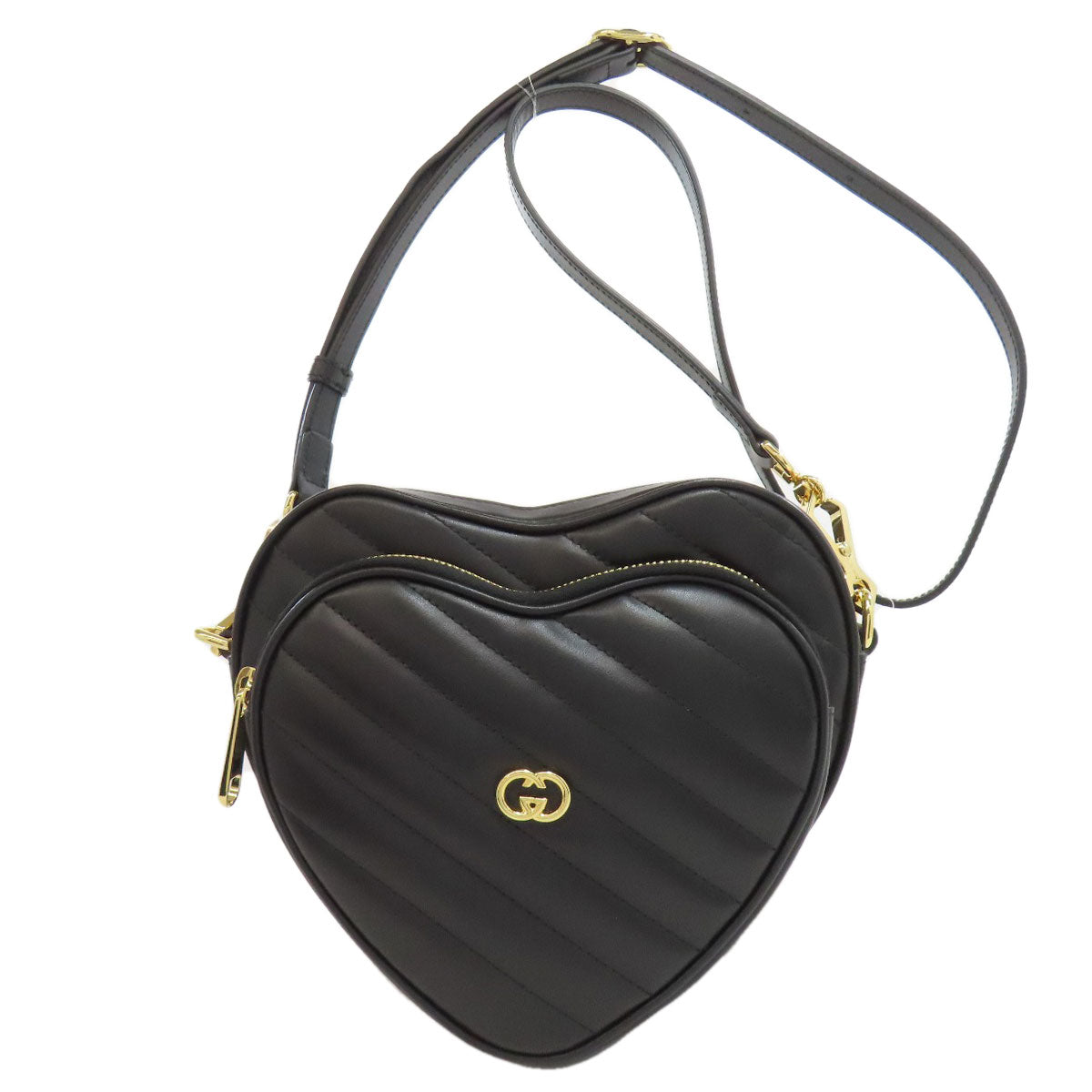 GUCCI 751628 Interlocking G heart Shoulder Bag Calf Ladies [Used]