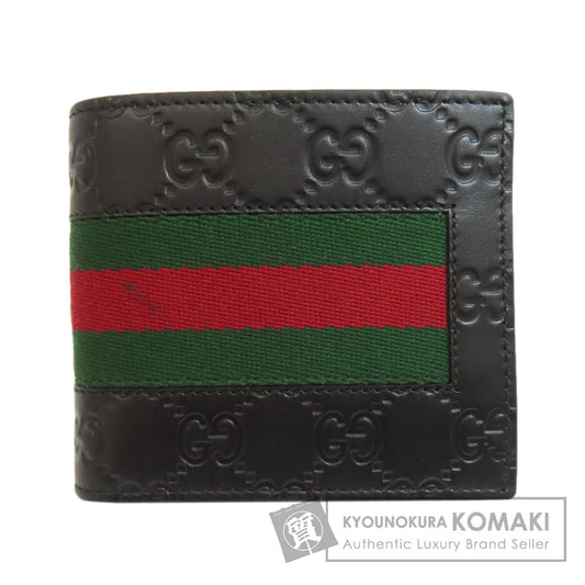 GUCCI 408826 GG Signature Guccissima Sherry Line Bifold Wallet with Coin Pocket Calf Ladies [Used]