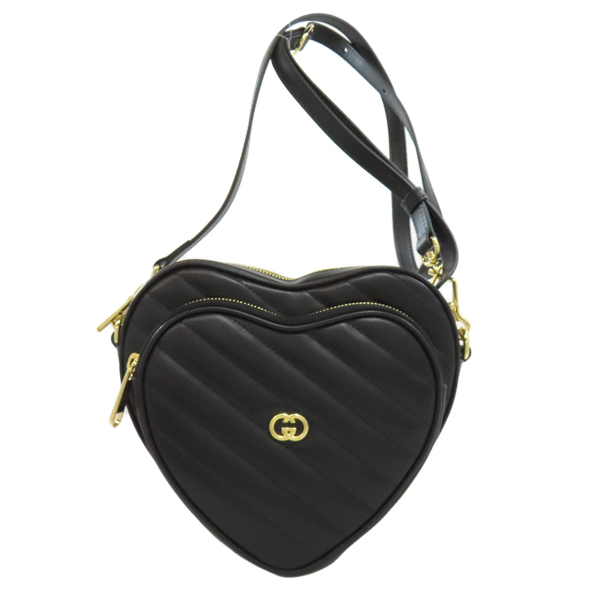 GUCCI 751628 Interlocking G heart Shoulder Bag Calf Ladies [Used]