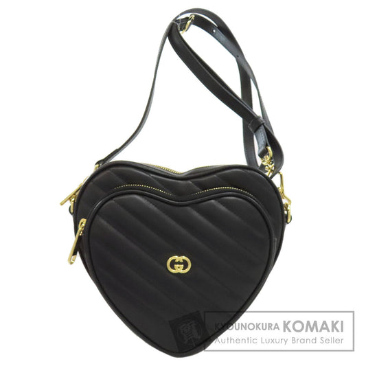 GUCCI 751628 Interlocking G heart Shoulder Bag Calf Ladies [Used]