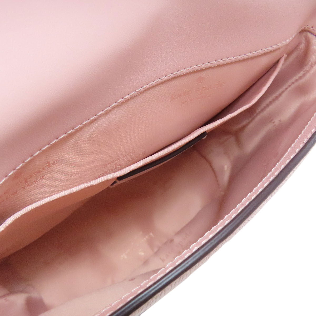 kate spade logo Shoulder Bag Leather Ladies [Used]