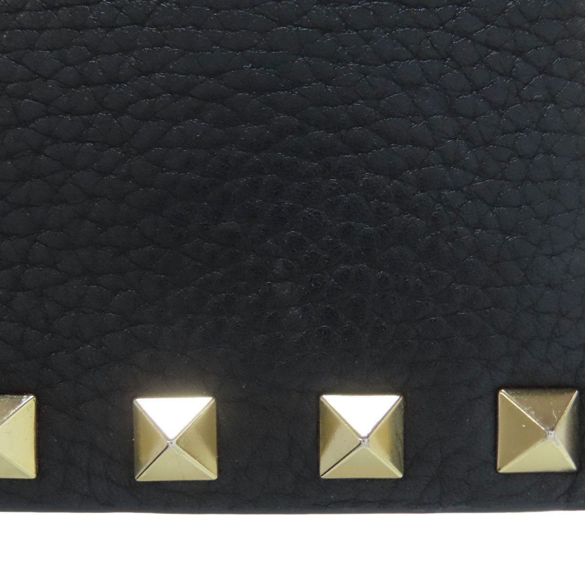 VALENTINO Studs Bifold Wallet with Coin Pocket Leather Ladies [Used]