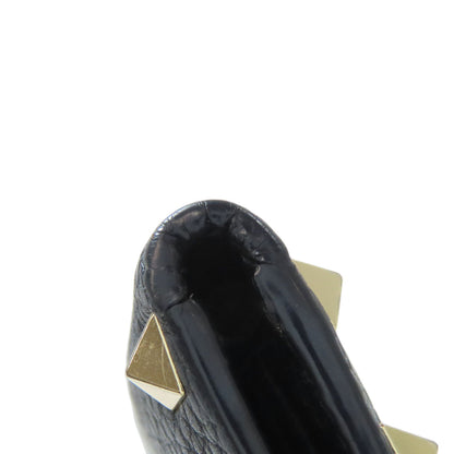 VALENTINO Studs Bifold Wallet with Coin Pocket Leather Ladies [Used]