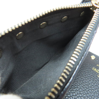 VALENTINO Studs Bifold Wallet with Coin Pocket Leather Ladies [Used]