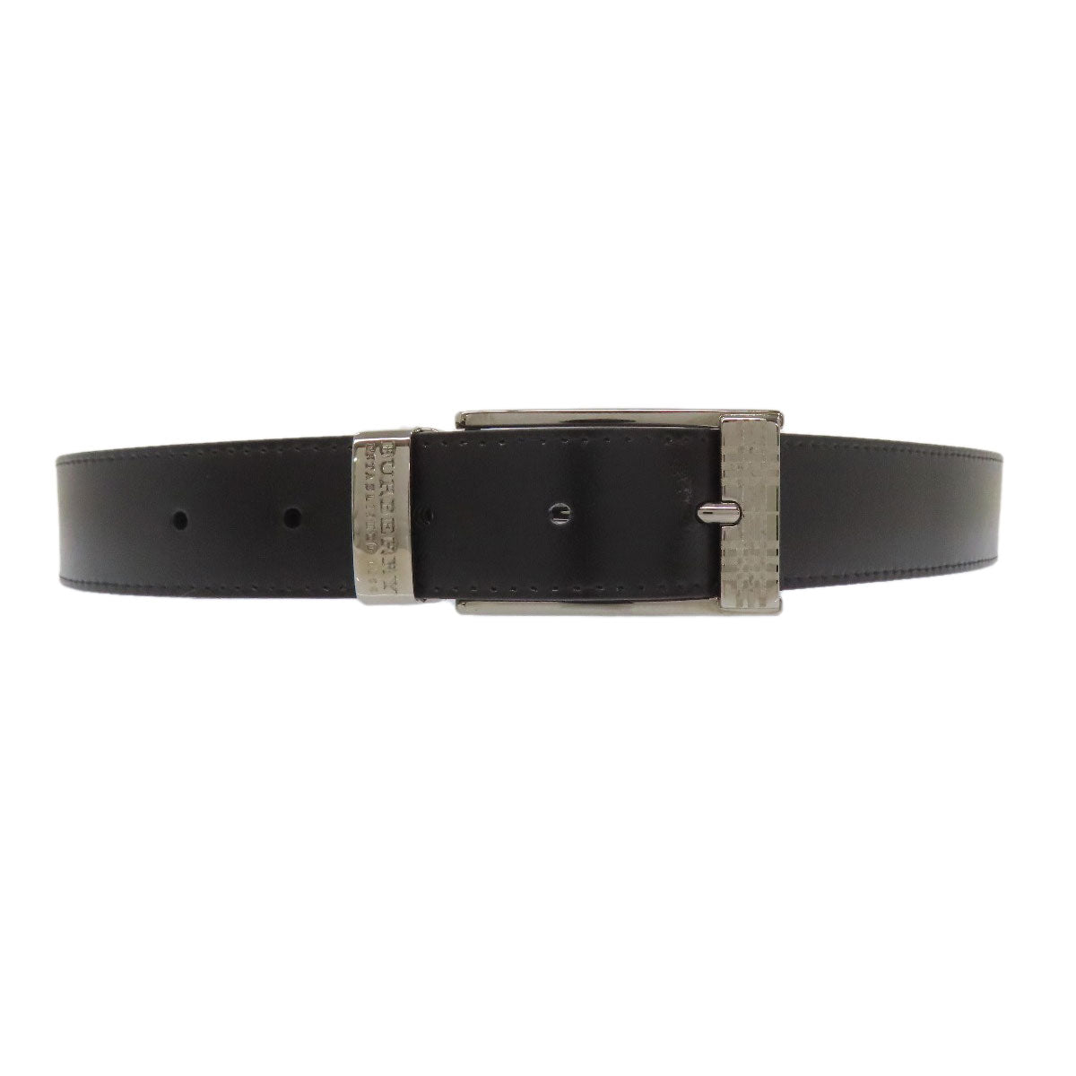 BURBERRY Checkpattern buckle belt Leather mens [Used]