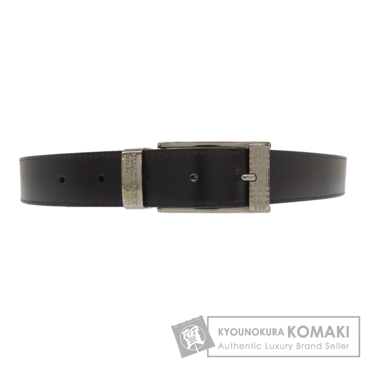 BURBERRY Checkpattern buckle belt Leather mens [Used]