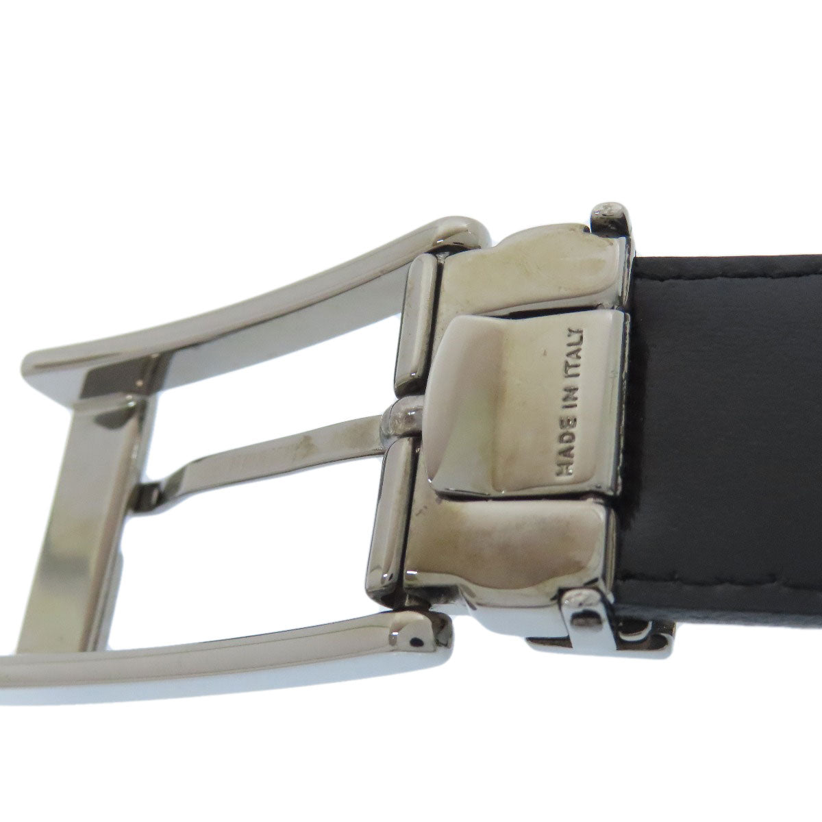 BURBERRY Checkpattern buckle belt Leather mens [Used]