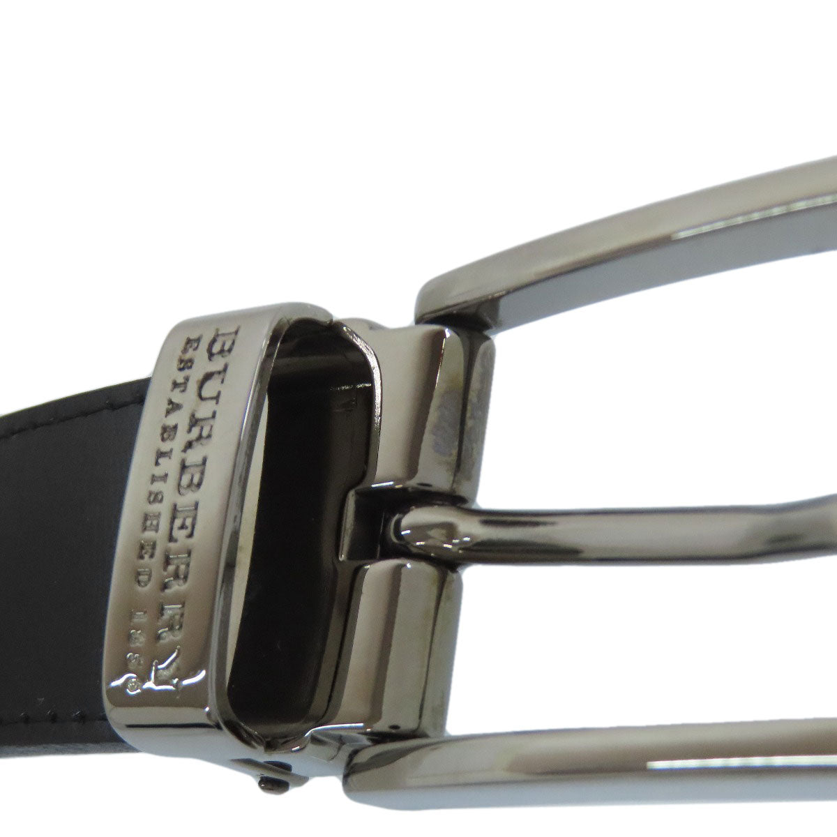 BURBERRY Checkpattern buckle belt Leather mens [Used]