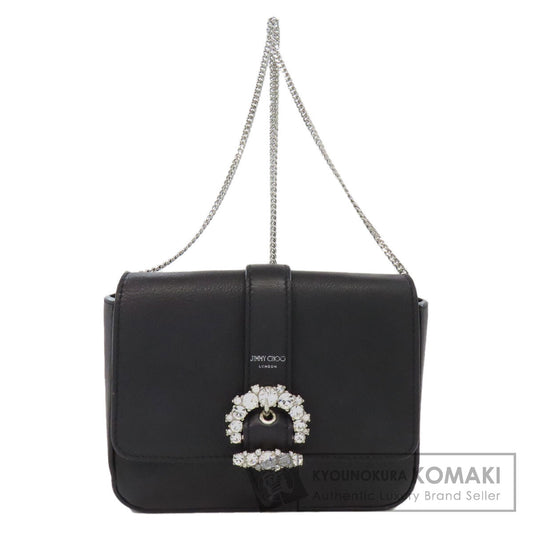 Jimmy Choo ChainShoulder logo jewels Shoulder Bag Leather Ladies [Used]