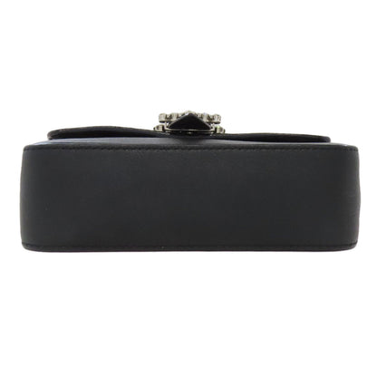 Jimmy Choo ChainShoulder logo jewels Shoulder Bag Leather Ladies [Used]