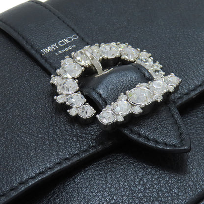 Jimmy Choo ChainShoulder logo jewels Shoulder Bag Leather Ladies [Used]