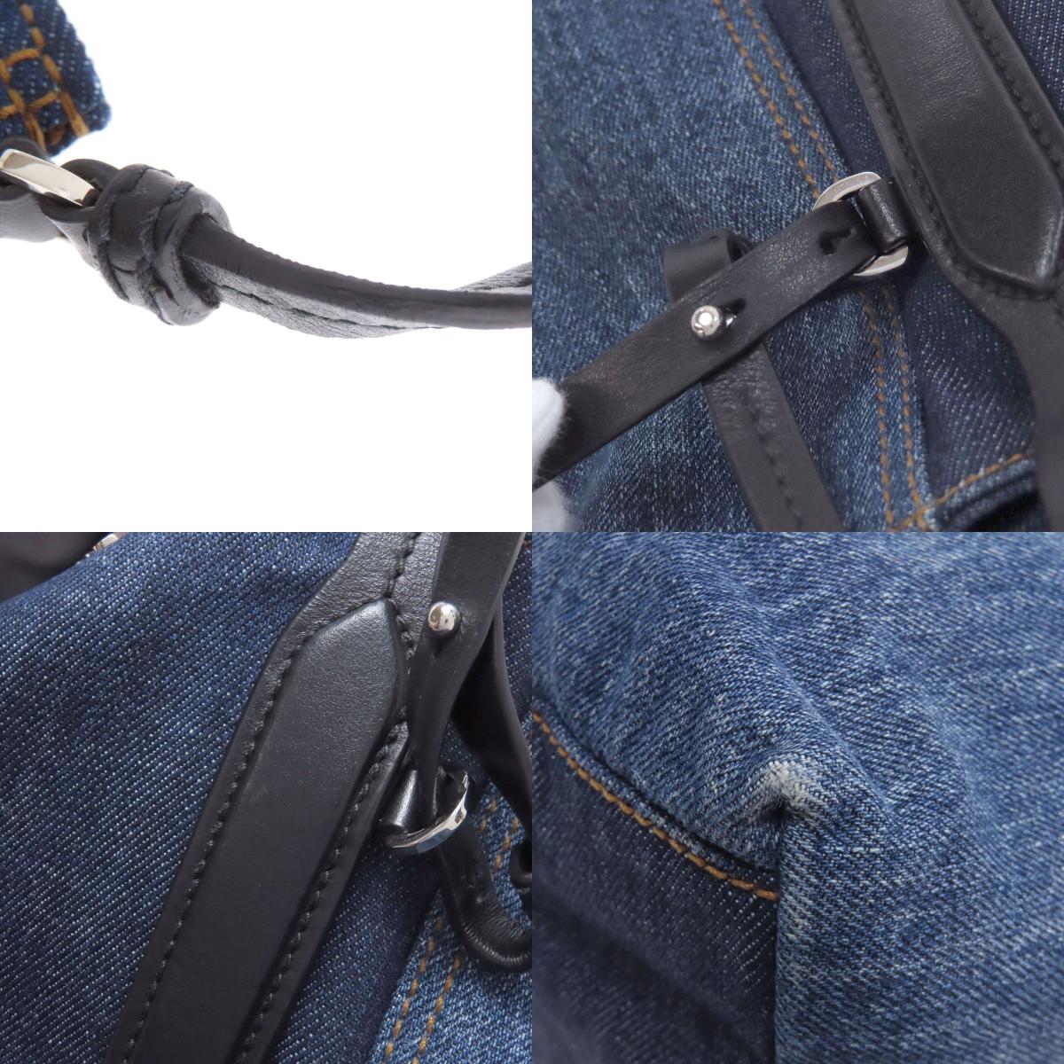 MIUMIU logo Tote Bag Denim Ladies [Used]