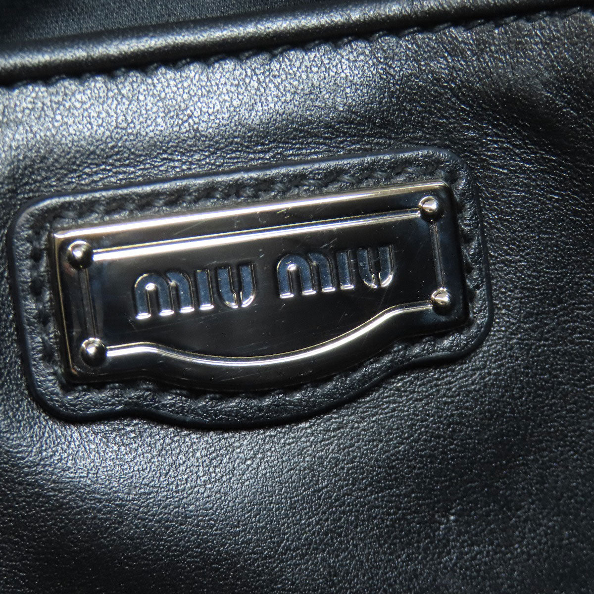 MIUMIU logo Tote Bag Calf Ladies [Used]