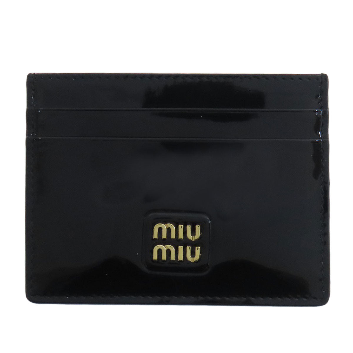 MIUMIU logo Card Case Leather Ladies [Used]
