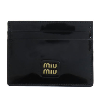 MIUMIU logo Card Case Leather Ladies [Used]