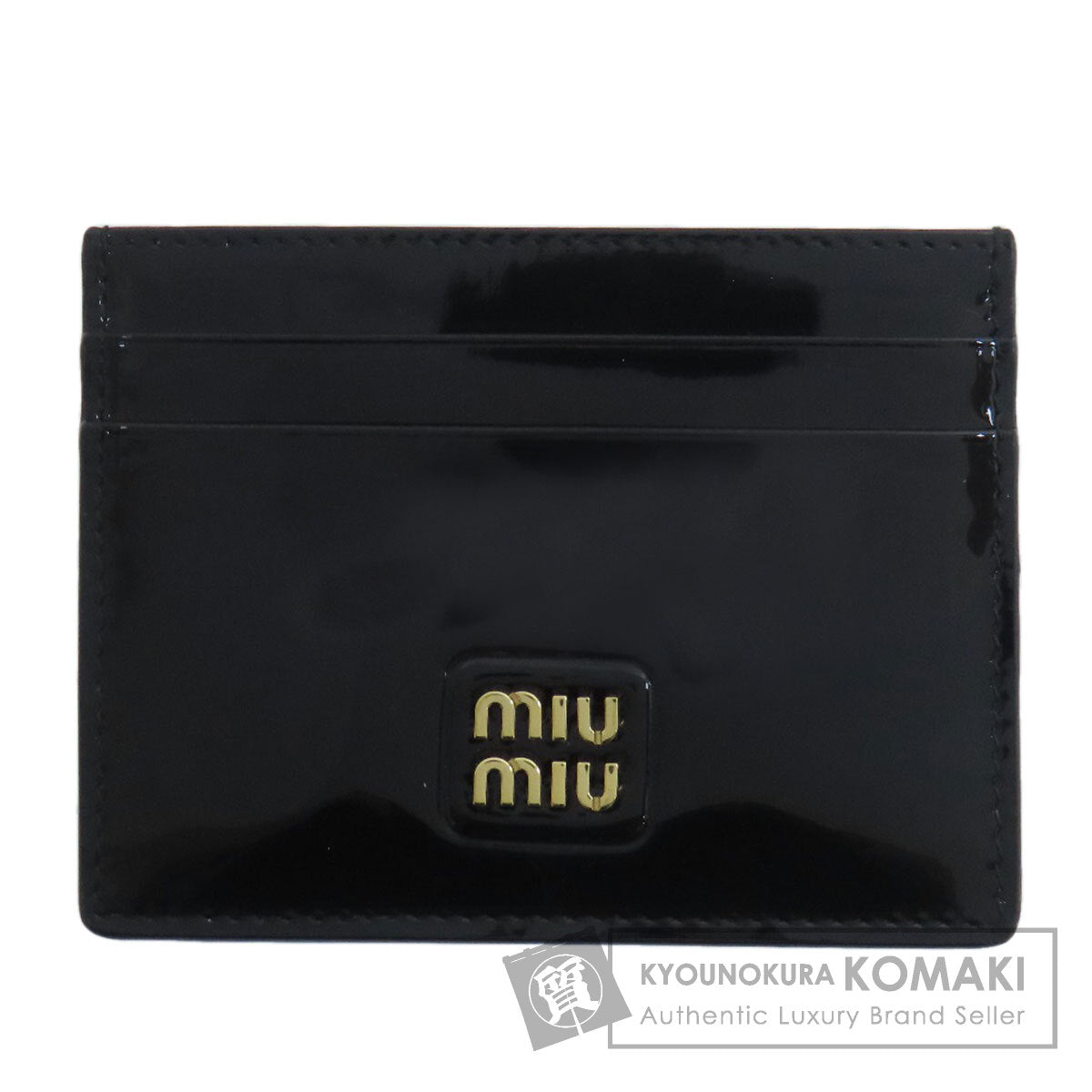 MIUMIU logo Card Case Leather Ladies [Used]