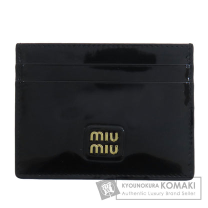 MIUMIU logo Card Case Leather Ladies [Used]