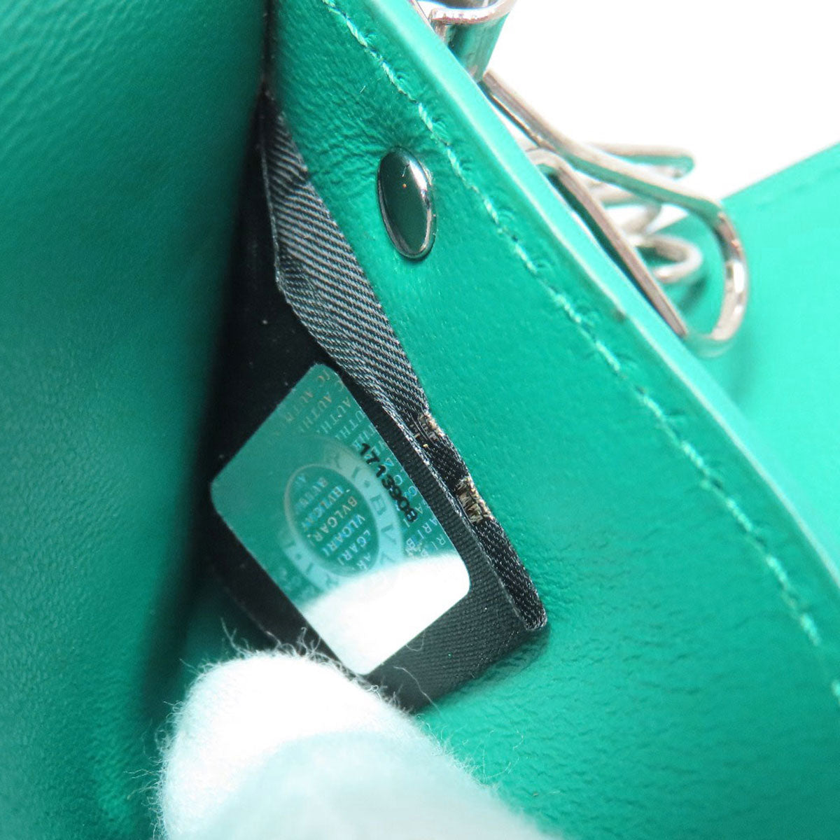 BVLGARI logo key holder Leather Ladies [Used]