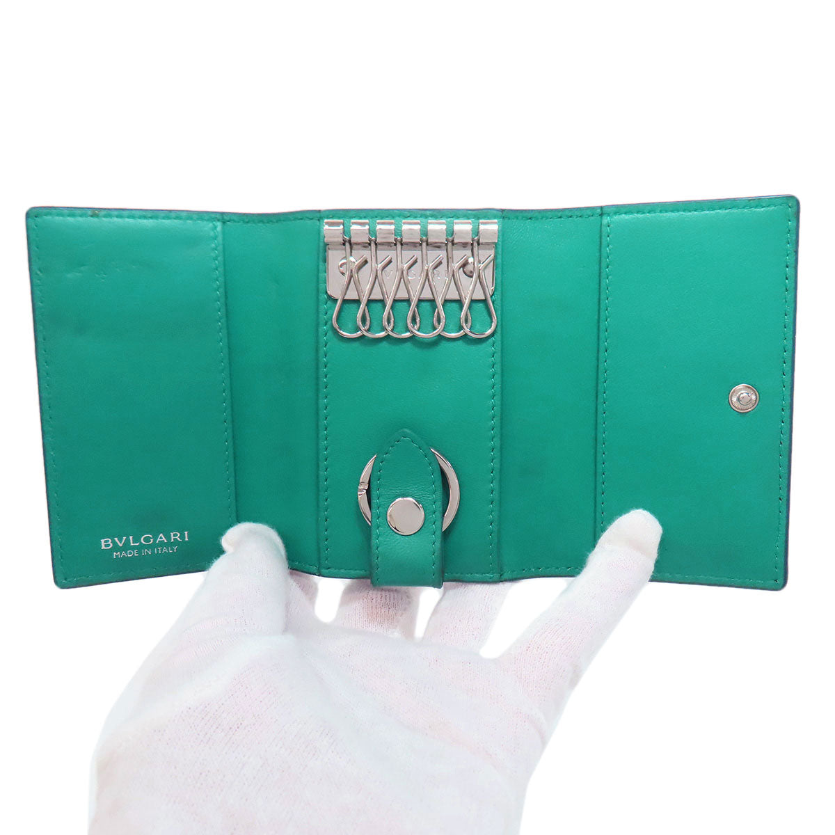 BVLGARI logo key holder Leather Ladies [Used]