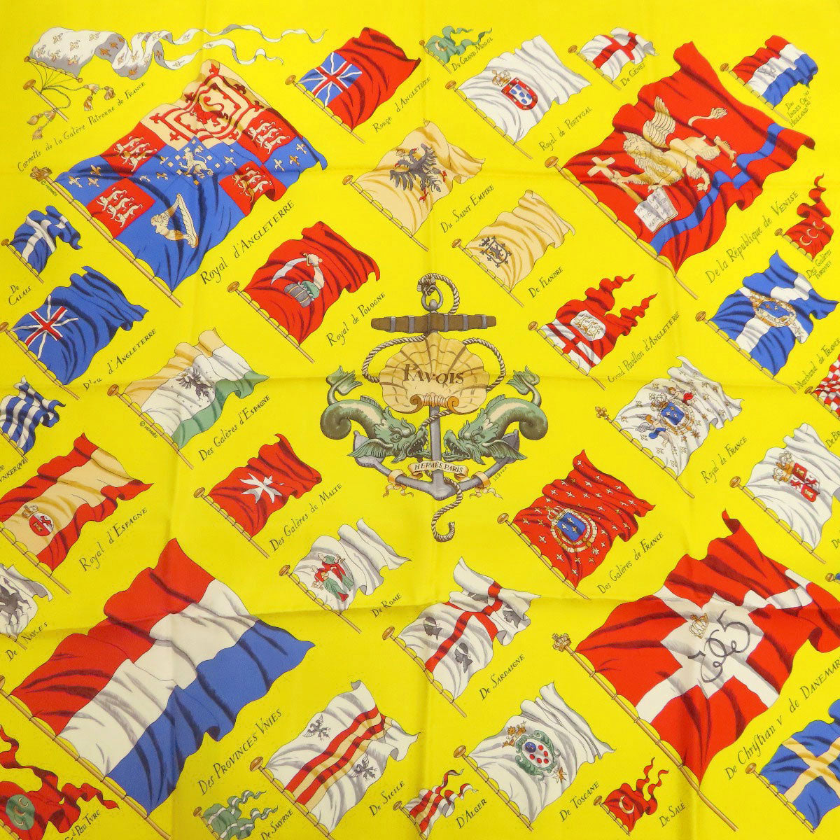 HERMES Carre90 Ship Flag Scarf Silk Ladies [Used]
