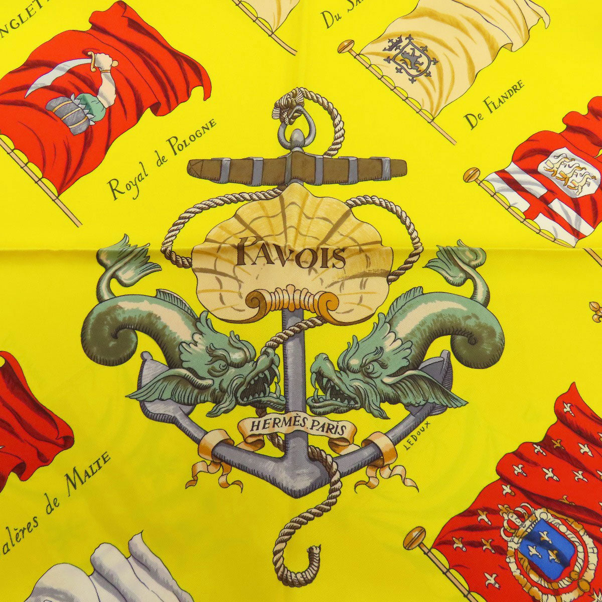 HERMES Carre90 Ship Flag Scarf Silk Ladies [Used]