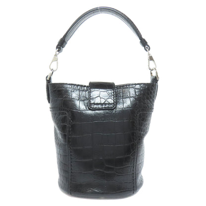 トッズ 型押 ダブルT 2WAY ハンドバッグ レザー レディース 【中古】【TODS】