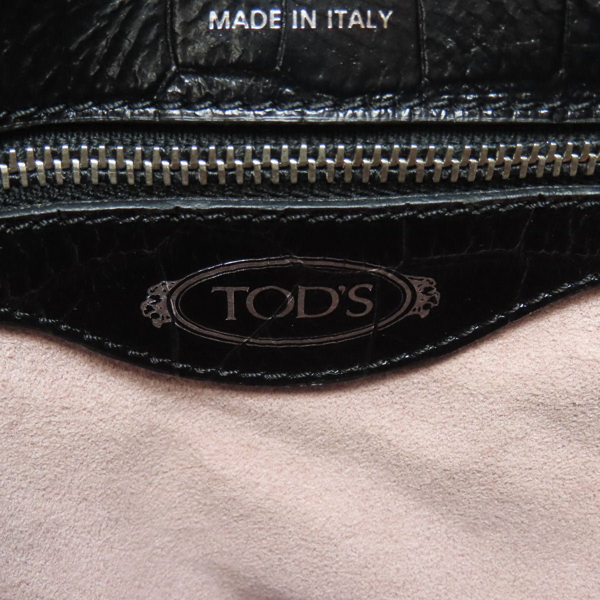 トッズ 型押 ダブルT 2WAY ハンドバッグ レザー レディース 【中古】【TODS】