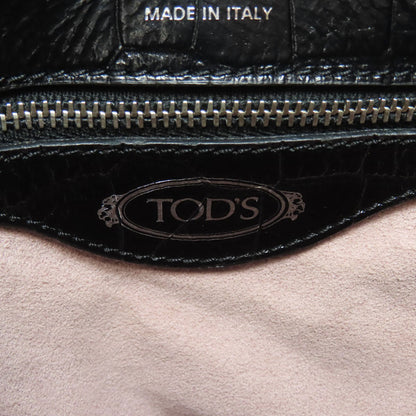 トッズ 型押 ダブルT 2WAY ハンドバッグ レザー レディース 【中古】【TODS】