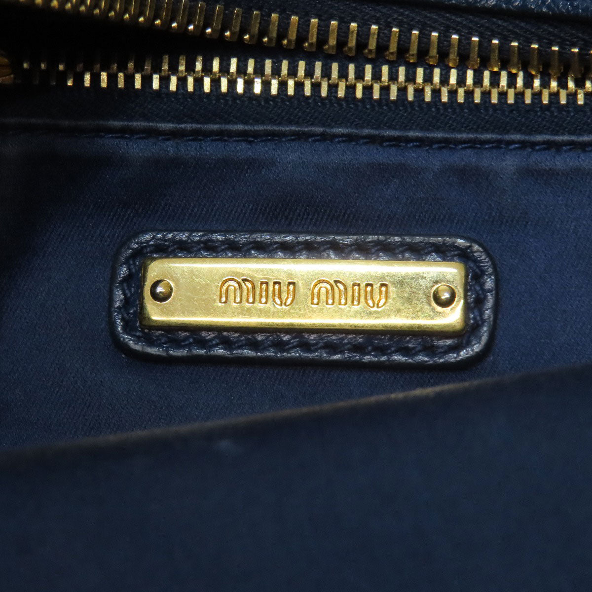 MIUMIU 5BE026 Madras Shoulder Bag Leather Ladies [Used]