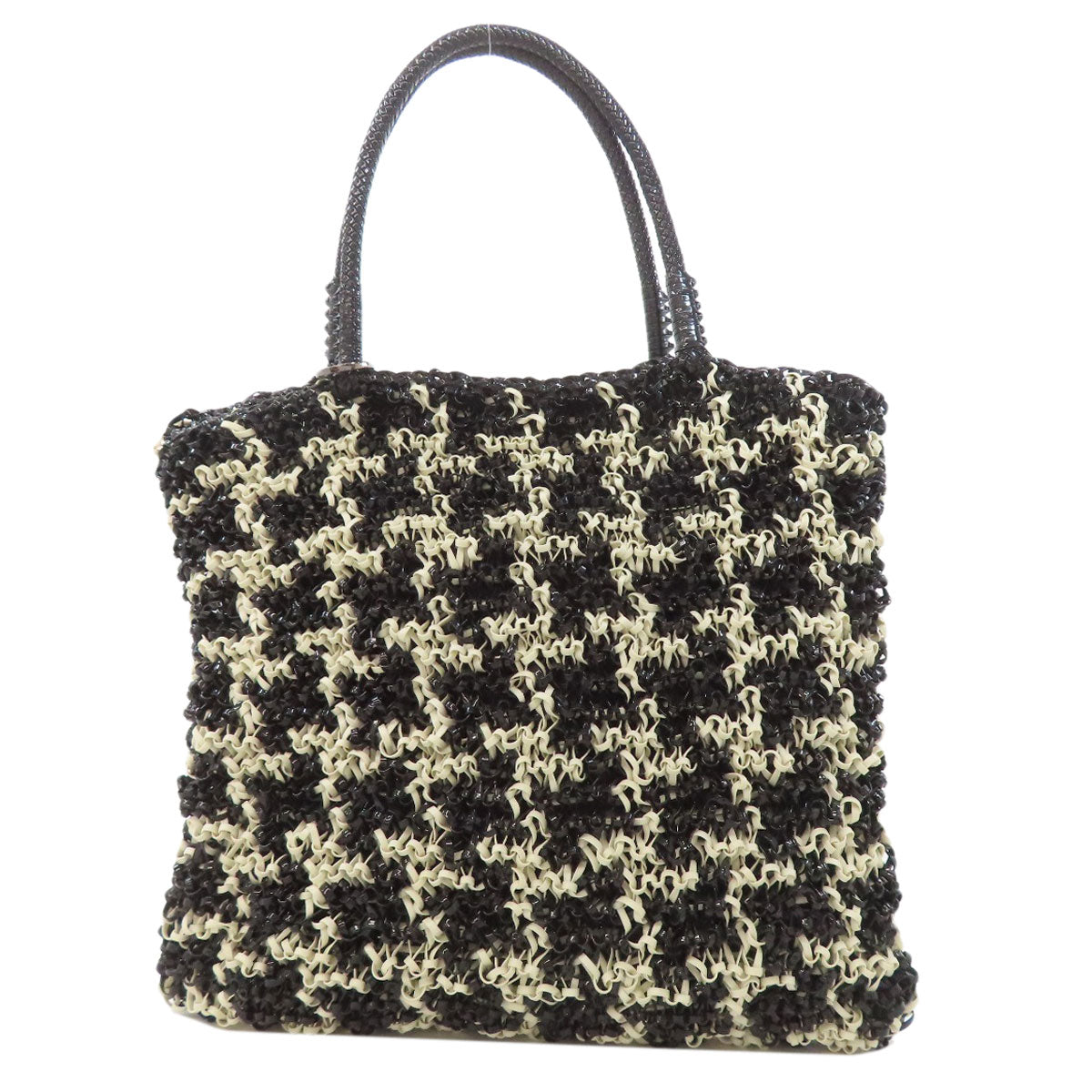 ANTEPRIMA Houndstooth pattern Handbag PVC Ladies [Used]