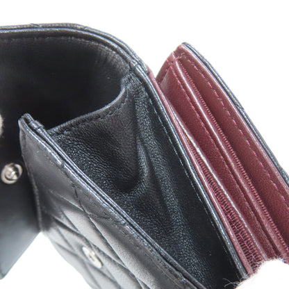 CHANEL COCO Mark Matelasse SilverHardware Bifold Wallet with Coin Pocket Lambskin Ladies [Used]