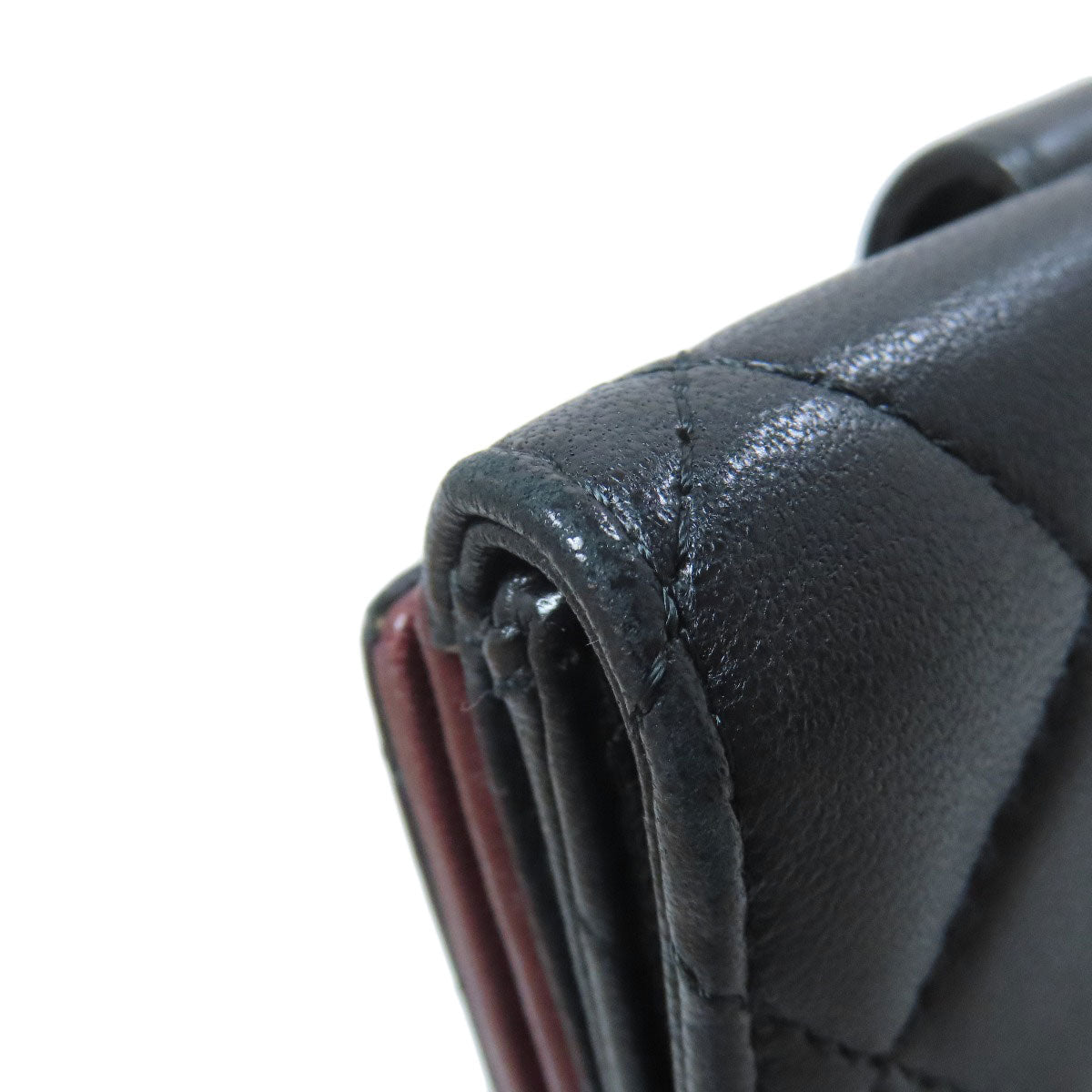 CHANEL COCO Mark Matelasse SilverHardware Bifold Wallet with Coin Pocket Lambskin Ladies [Used]