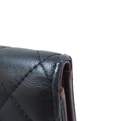 CHANEL COCO Mark Matelasse SilverHardware Bifold Wallet with Coin Pocket Lambskin Ladies [Used]