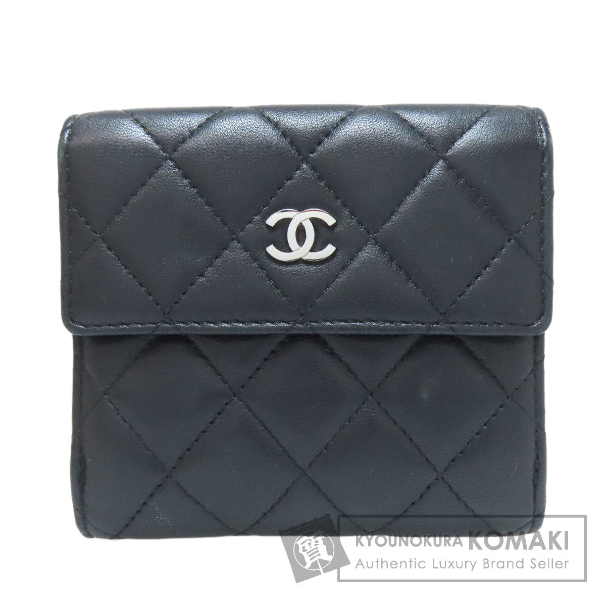CHANEL COCO Mark Matelasse SilverHardware Bifold Wallet with Coin Pocket Lambskin Ladies [Used]