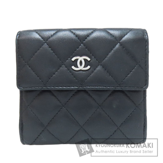 CHANEL COCO Mark Matelasse SilverHardware Bifold Wallet with Coin Pocket Lambskin Ladies [Used]
