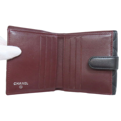 CHANEL COCO Mark Matelasse SilverHardware Bifold Wallet with Coin Pocket Lambskin Ladies [Used]