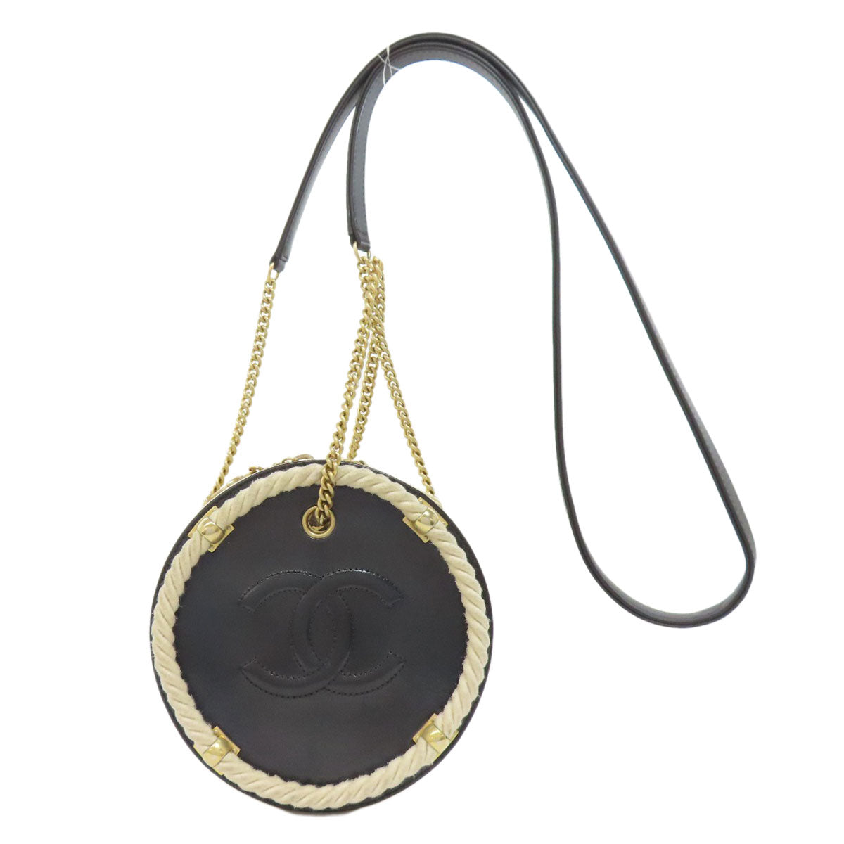 CHANEL COCO Mark GoldHardware 2WAY Handbag Calf Ladies [Used]