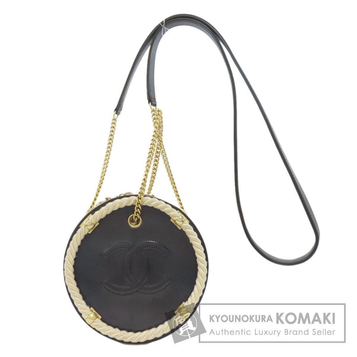 CHANEL COCO Mark GoldHardware 2WAY Handbag Calf Ladies [Used]