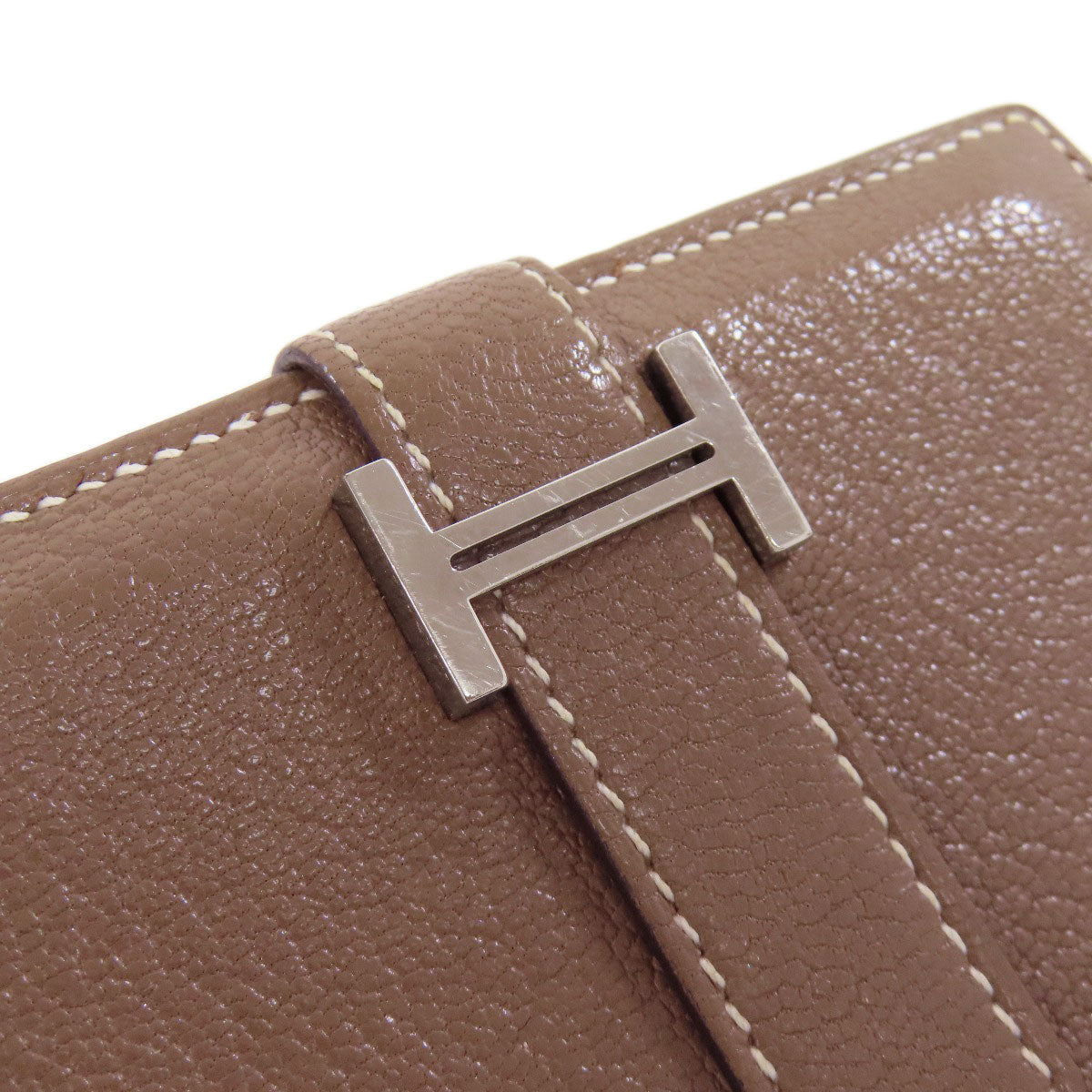 HERMES Bearn Mini Etoupe SilverHardware coin purse Chevre Ladies [Used]