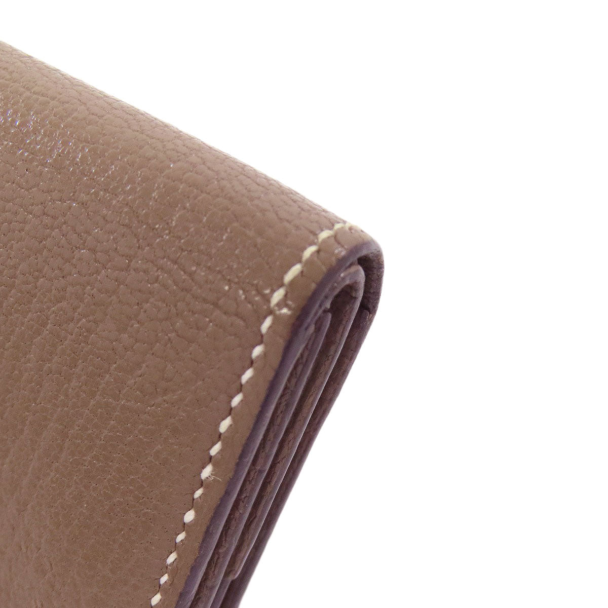 HERMES Bearn Mini Etoupe SilverHardware coin purse Chevre Ladies [Used]