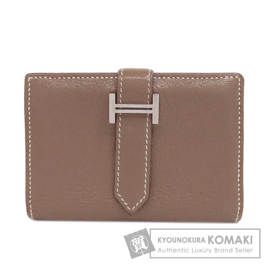 HERMES Bearn Mini Etoupe SilverHardware coin purse Chevre Ladies [Used]
