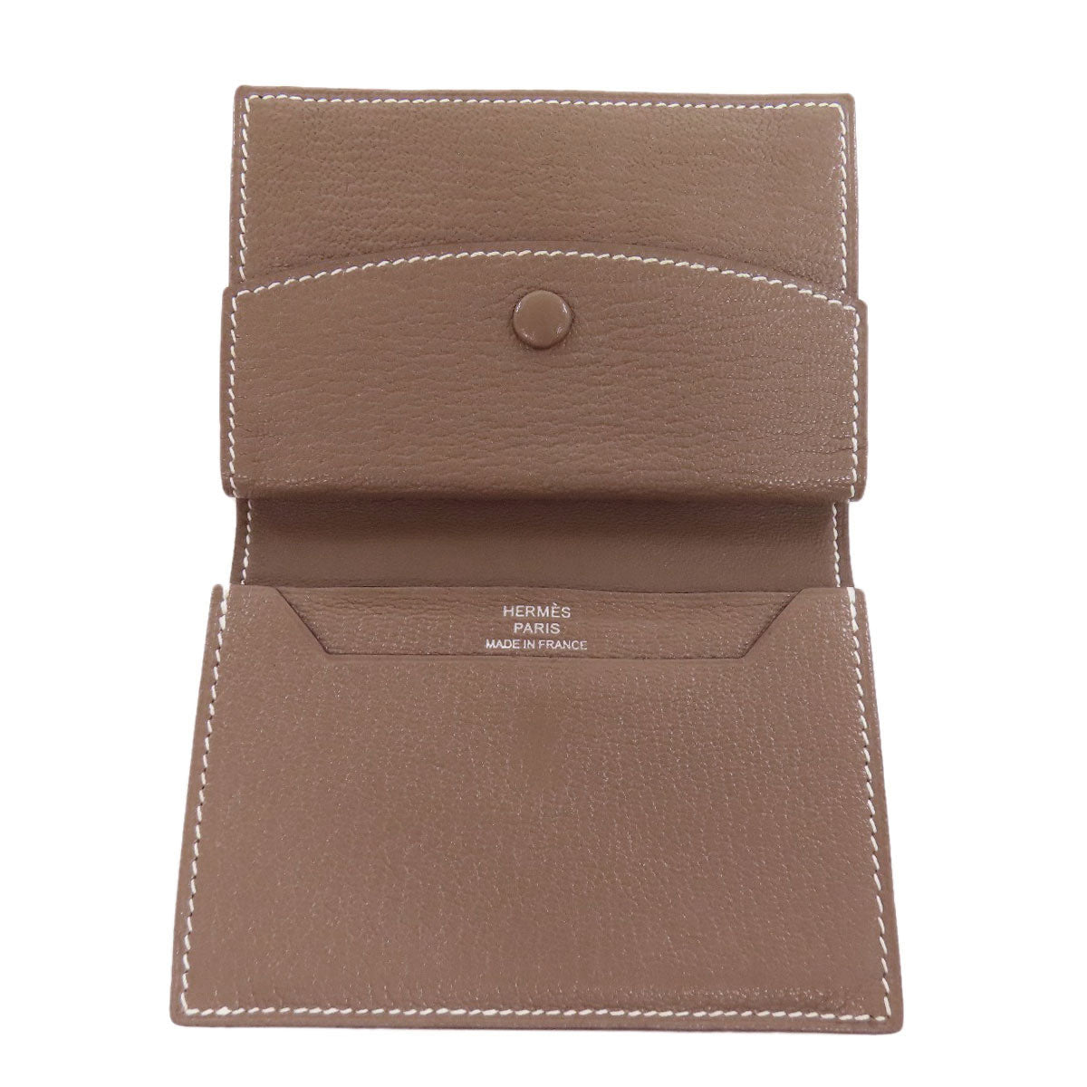 HERMES Bearn Mini Etoupe SilverHardware coin purse Chevre Ladies [Used]