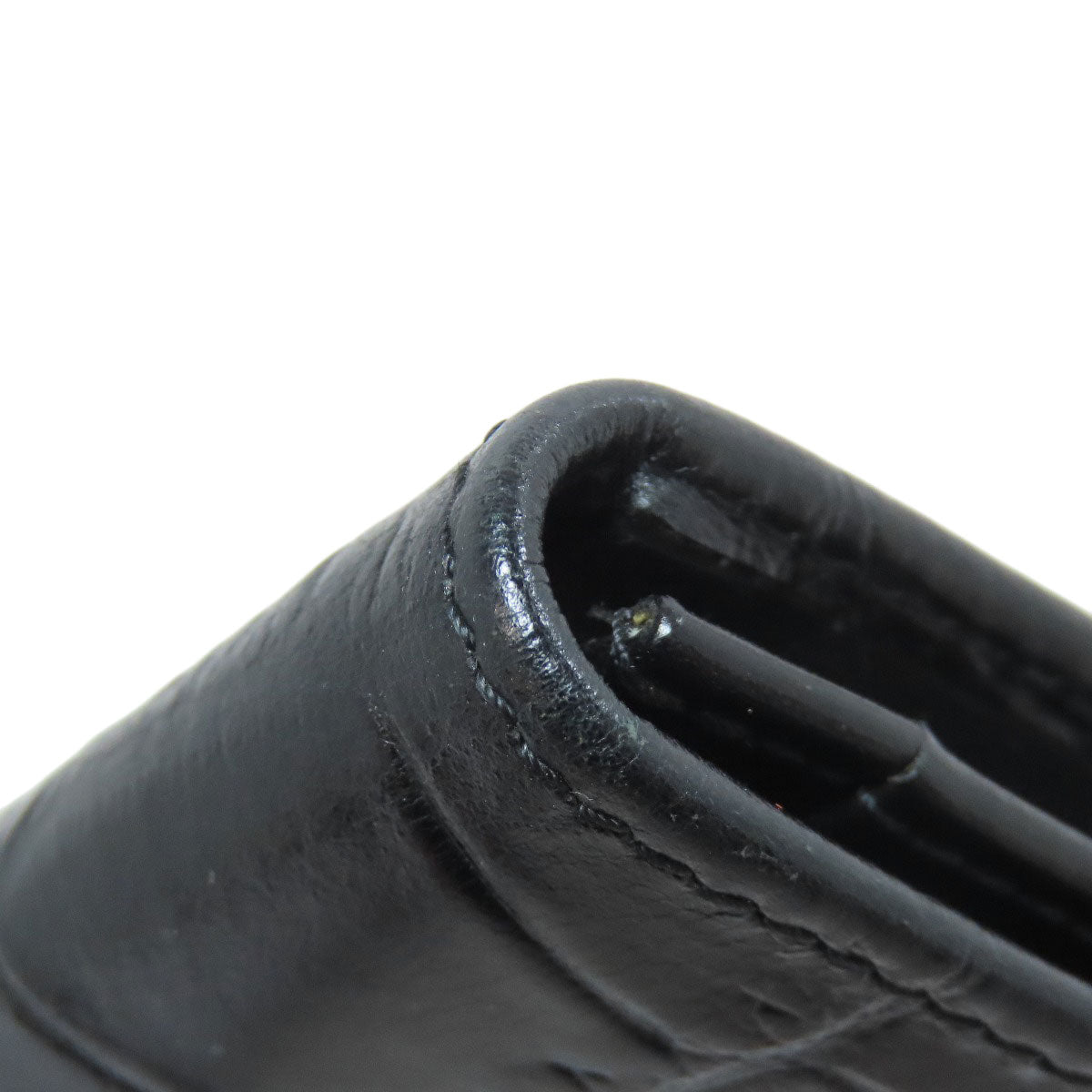 Emporio Armani Stamping with logo Card Case Leather Ladies [Used]