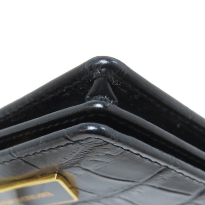 Emporio Armani Stamping with logo Card Case Leather Ladies [Used]