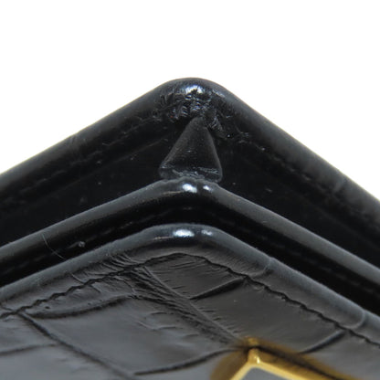 Emporio Armani Stamping with logo Card Case Leather Ladies [Used]