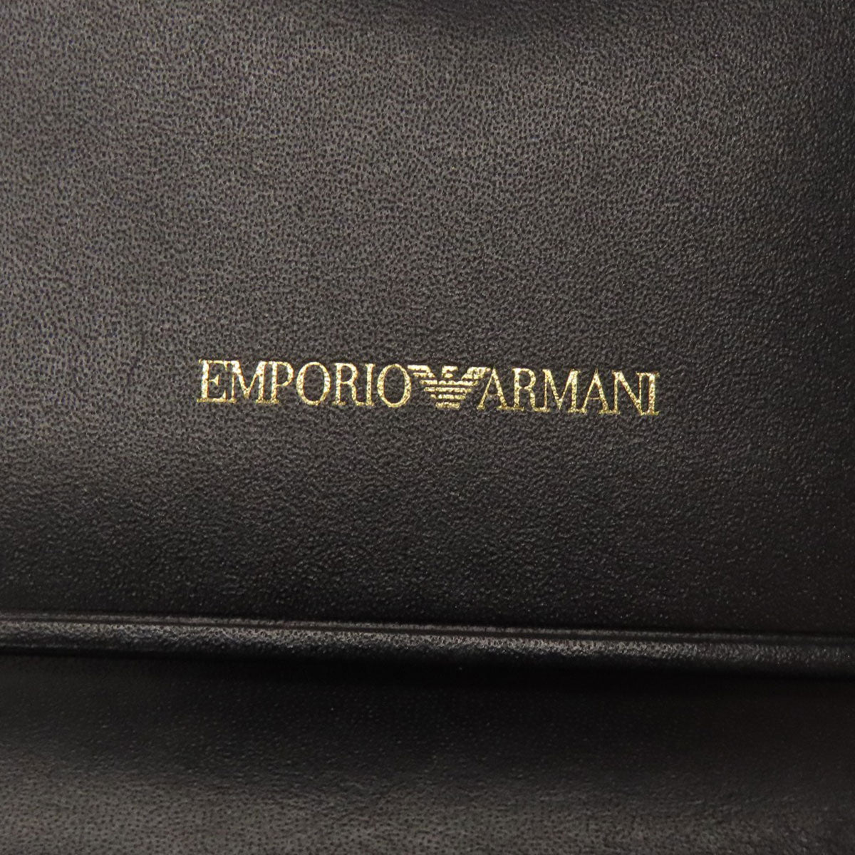 Emporio Armani Stamping with logo Card Case Leather Ladies [Used]