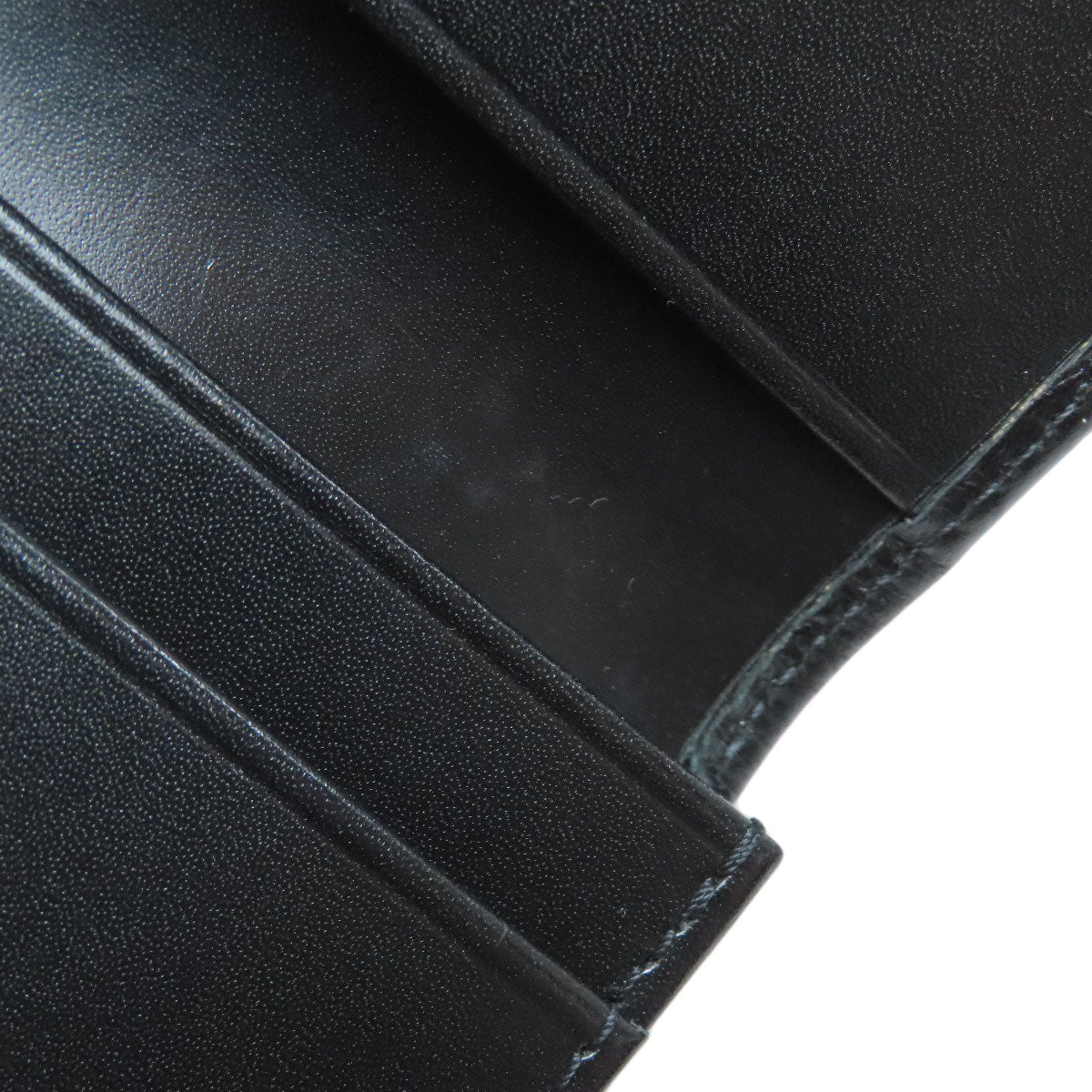 Emporio Armani Stamping with logo Card Case Leather Ladies [Used]